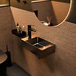 CERAMIA - Ceramia Timeless Lave mains en Acier Inoxydable 304, 40x22x11cm, Gun Métal brossé PVD - vignette