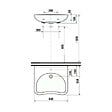 JIKA (GROUPE ROCA) - Mio Lavabo PMR sans obstacle 64x55 cm trou pour robinetterie au milieu (1371.4.000.104.1) - vignette
