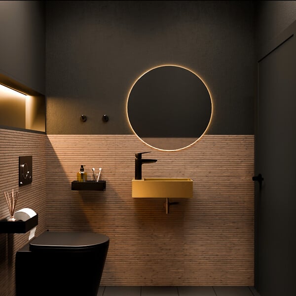 CERAMIA - Ceramia Timeless Lave mains en Acier Inoxydable 304, 40x22x11cm, Or brossé PVD - large