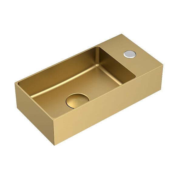 CERAMIA - Ceramia Timeless Lave mains en Acier Inoxydable 304, 40x22x11cm, Or brossé PVD - large