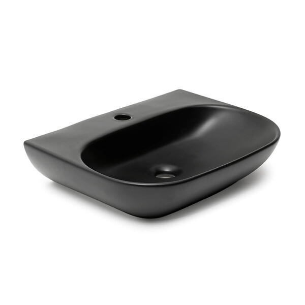 SWISS AQUA TECHNOLOGIES - Swiss Aqua Technologies Lavabo SAT Brevis 50x38,5 cm sans trop-plein, noir mat (SATBRE5038RBKM) - large