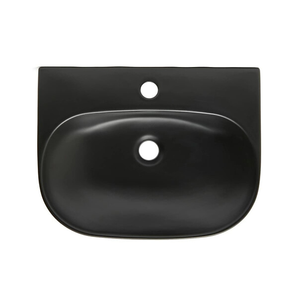 SWISS AQUA TECHNOLOGIES - Swiss Aqua Technologies Lavabo SAT Brevis 50x38,5 cm sans trop-plein, noir mat (SATBRE5038RBKM) - large