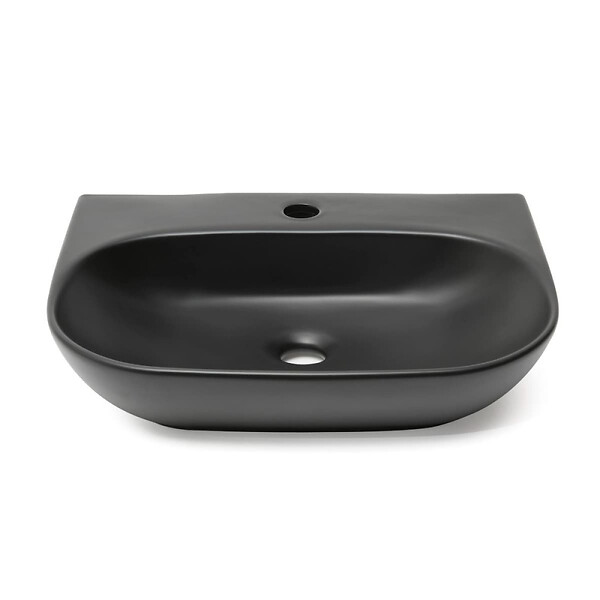 SWISS AQUA TECHNOLOGIES - Swiss Aqua Technologies Lavabo SAT Brevis 50x38,5 cm sans trop-plein, noir mat (SATBRE5038RBKM) - large