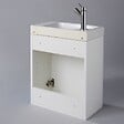 PLANETE BAIN - Pack lave-mains Blanc brillant - Robinetterie Eau froide à gauche - L.42.5 X H.52.5 cm - Hamac 2 - vignette