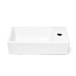 SWISS AQUA TECHNOLOGIES - Swiss Aqua Technologies Brevis Lave-mains suspendu avec trou pour robinetterie à droite, 40,5x20,5x10,5cm + Siphon (SATBRE4020SR-SET2) - vignette