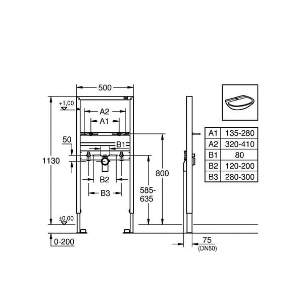 GROHE - Rapid SL pour lavabo - large