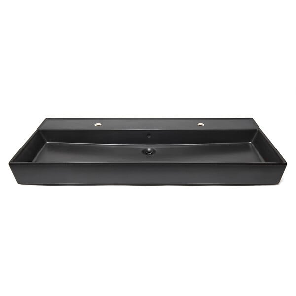 SWISS AQUA TECHNOLOGIES - Lavabo double 121,4 x 46,9 cm, noir mat, SAT Infinitio (SATINF12046BKM) - large