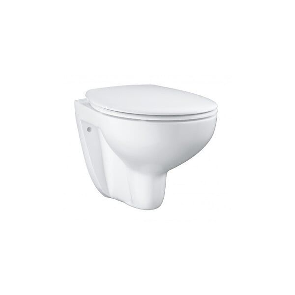 VITRA - Pack WC Bâti-support V-Fix + WC Grohe Bau Ceramic sans bride + abattant softclose + Plaque, Blanc Brillant (V-FixBau-1) - large
