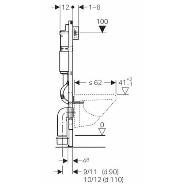 GEBERIT - Pack WC Bati-support Geberit Duofix + WC sans bride Ideal Standard Tesi Aquablade + Abattant slim softclose + Plaque + Set d'iso - large