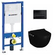 GEBERIT - Pack WC Bati-support Geberit Duofix + WC sans bride Vitra SENTO noir mat + Abattant frein de chute + Plaque noire mat - vignette