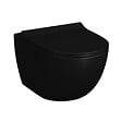 GEBERIT - Pack WC Bati-support Geberit Duofix + WC sans bride Vitra SENTO noir mat + Abattant frein de chute + Plaque noire mat - vignette