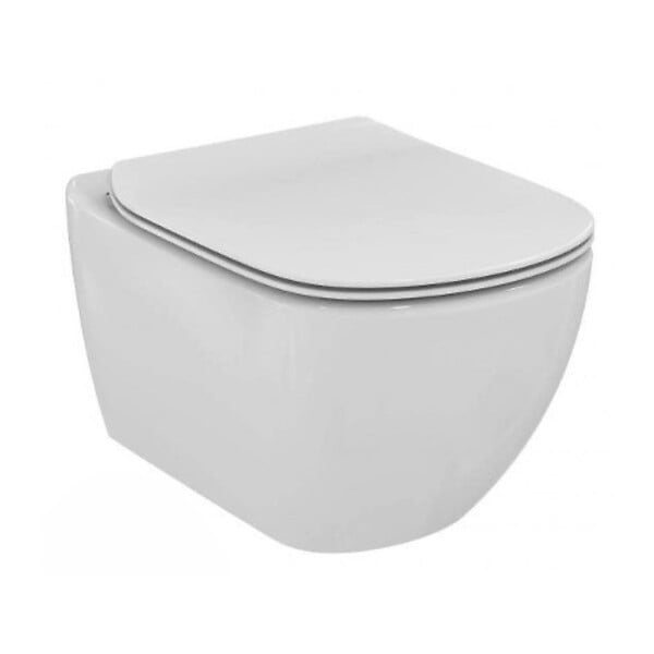 GEBERIT - Pack WC Bati-support Geberit extra-plat UP720 + WC Ideal Standard Tesi Aquablade + Abattant softclose + Plaque Chrome - large