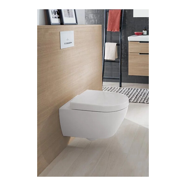 VILLEROY & BOCH - Subway 2.0 Set Cuvette sans bride DirectFlush et SupraFix 3.0 + Abattant softclose Duroplast avec QuickRelease - large
