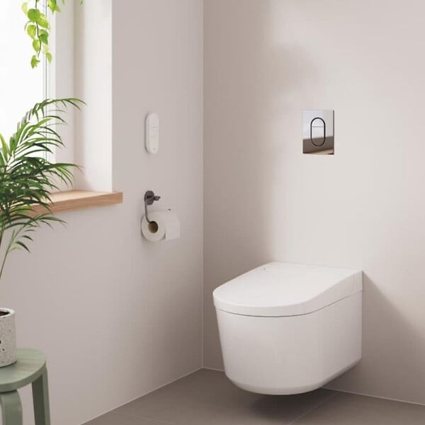 GROHE - Pack WC Bâti-support RAPID SL + WC lavant suspendu Sensia Alpine + Plaque noire mate + Set habillage (RSLSENSIAKF0SB) - large