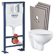 GROHE - SOLIDO Pack Bâti-support + Cuvette suspendue + Abattant +Set de montage +Plaque chrome (AUTOPORTANT-BAU-1-SABO) - vignette