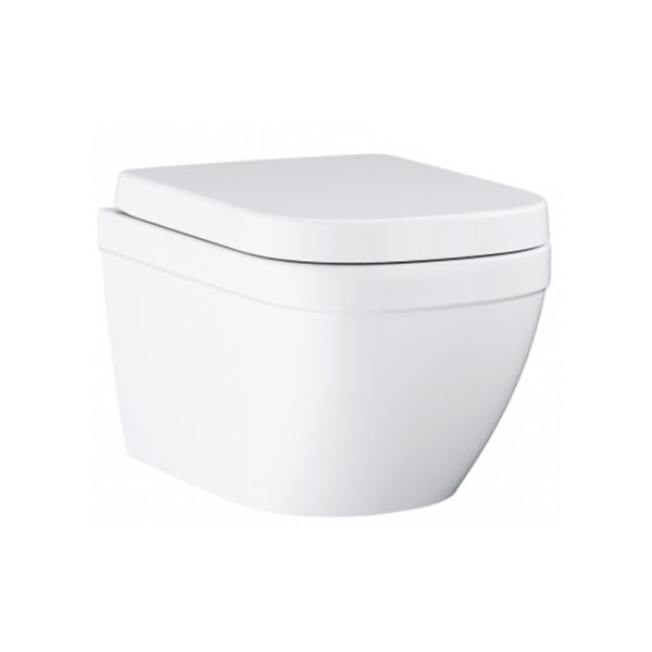 GROHE - Grohe pack bâti-support Rapid Sl + plaque Arena chrome + cuvette Euro Ceramic Compact + abattant  softclose (euroceramicset2) - large