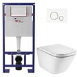 SWISS AQUA TECHNOLOGIES - Swiss Aqua Technologies Pack WC bâti-support autoportant + WC suspendu sans bride avec abattant SoftClose + plaque blanche (STROGAWR04-U) - vignette