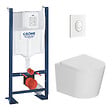 GROHE - Pack WC bâti-support autoportant Rapid SL 1.13 M + WC sans bride Ceramia + abattant SoftClose + plaque blanche (PROCETOR3) - vignette