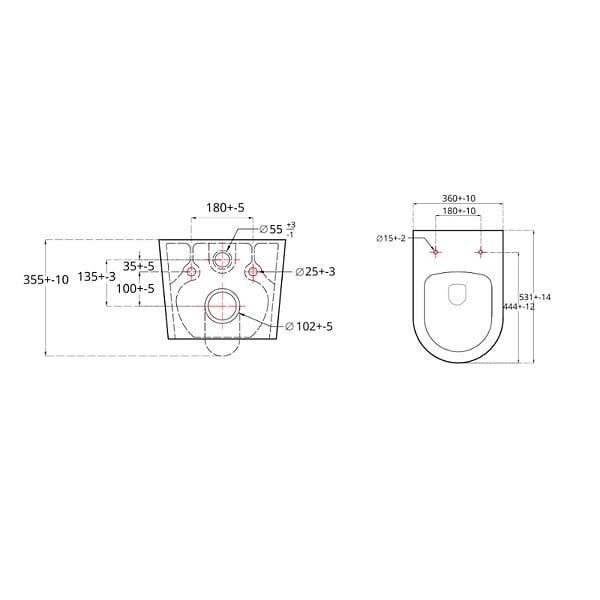 SWISS AQUA TECHNOLOGIES - Swiss Aqua Technologies Brevis WC suspendu sans bride et fixations invisibles + abattant frein de chute, noir mat (SATBRE011RREXPBKM) - large