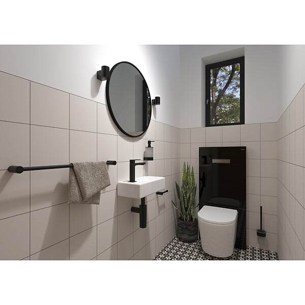 SWISS AQUA TECHNOLOGIES - Swiss Aqua Technologies Brevis Lave-mains suspendu avec trou pour robinetterie à gauche, 40,5x20,5x10,5cm (SATBRE4020SL) - large