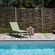 HAPPY GARDEN - Bain de soleil BARBADOS en textilène vert sauge - aluminium vert sauge - vignette