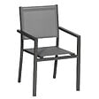 HAPPY GARDEN - Lot de 10 chaises en aluminium anthracite - textilène gris - vignette