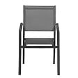 HAPPY GARDEN - Lot de 10 chaises en aluminium anthracite - textilène gris - vignette