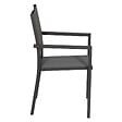HAPPY GARDEN - Lot de 10 chaises en aluminium anthracite - textilène gris - vignette
