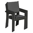 HAPPY GARDEN - Lot de 10 chaises en aluminium anthracite - textilène gris - vignette