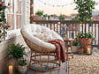 HABITAT ET JARDIN - Fauteuil papasan intérieur/extérieur style loveuse "Bali" - Ø91cm - Beige - vignette