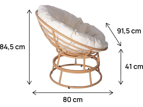 HABITAT ET JARDIN - Fauteuil papasan intérieur/extérieur style loveuse "Bali" - Ø91cm - Beige - large