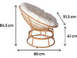 HABITAT ET JARDIN - Fauteuil papasan intérieur/extérieur style loveuse "Bali" - Ø91cm - Beige - vignette