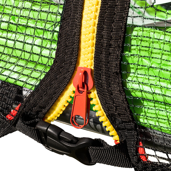 HAPPY GARDEN - Pack Premium Trampoline 305cm réversible vert / bleu ADELAÏDE + filet, échelle, bâche et kit d'ancrage - large