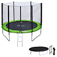 HAPPY GARDEN - Pack Premium Trampoline 305cm réversible bleu / vert ADELAÏDE + filet, échelle, bâche et kit d'ancrage - vignette