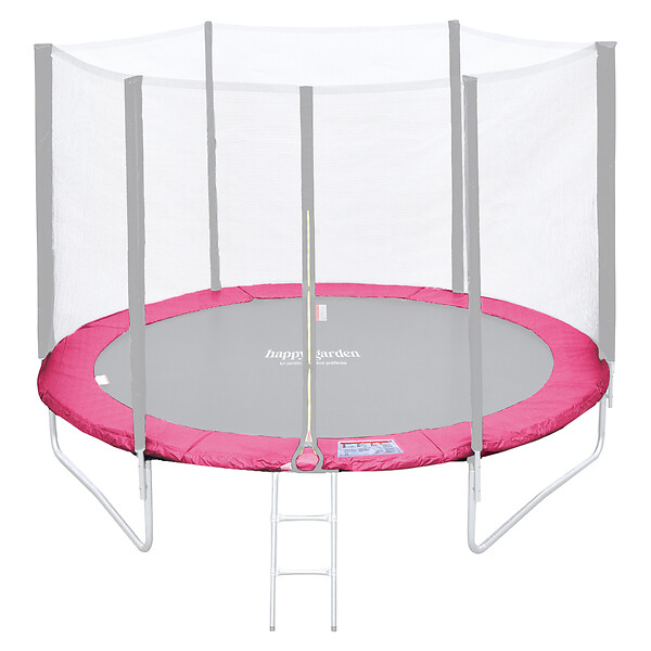 HAPPY GARDEN - Matelas de protection réversible pour trampoline Ø245cm CANBERRA - gris/rose - large