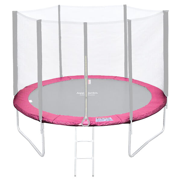 HAPPY GARDEN - Matelas de protection réversible pour trampoline Ø305cm ADELAÏDE - gris/rose - large