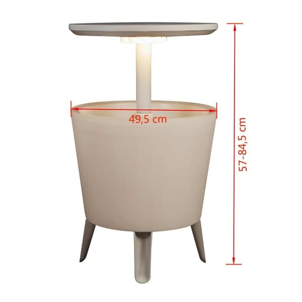 KETER - Keter Cool bar lumineux Glacière lumineuse LED, avec table rétractable, 57x 50 x 50 cm, blanc (231366) - large