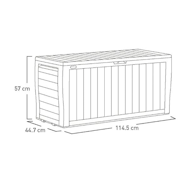 KETER - Keter Comfy 270L Coffre de rangement 116,7 x 44,7 x 57 cm, Graphite (255167) - large