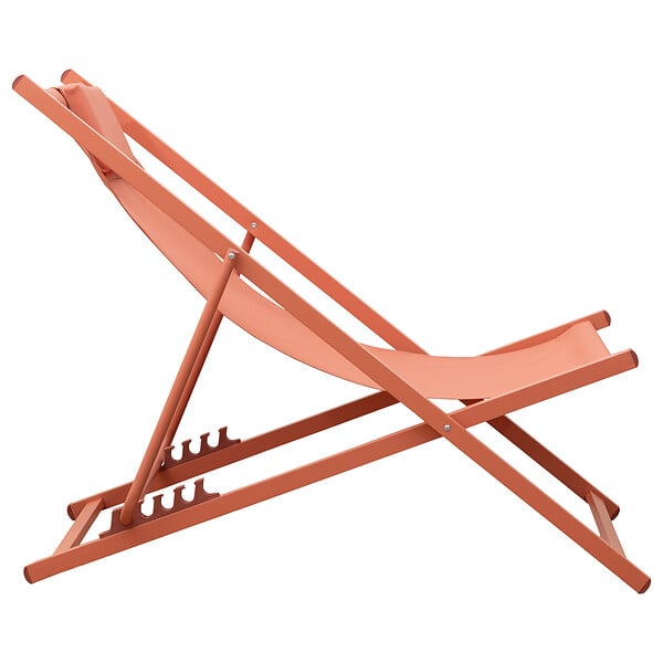 HAPPY GARDEN - Lot de 2 chiliennes CYPRUS - textilène terracotta/structure terracotta - large