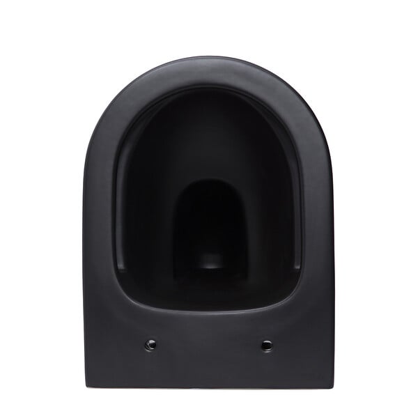 GEBERIT - Pack WC Bati-support Geberit + WC sans bride Swiss Aqua Technologies + Abattant frein de chute + plaque Delta 50 noire mat - large