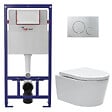 SWISS AQUA TECHNOLOGIES - Pack WC bâti ECO 2L Swiss Aqua Technologies + WC suspendu Swiss Aqua Technologies + plaque chrome brillant (STESTBRWR05-FR) - vignette