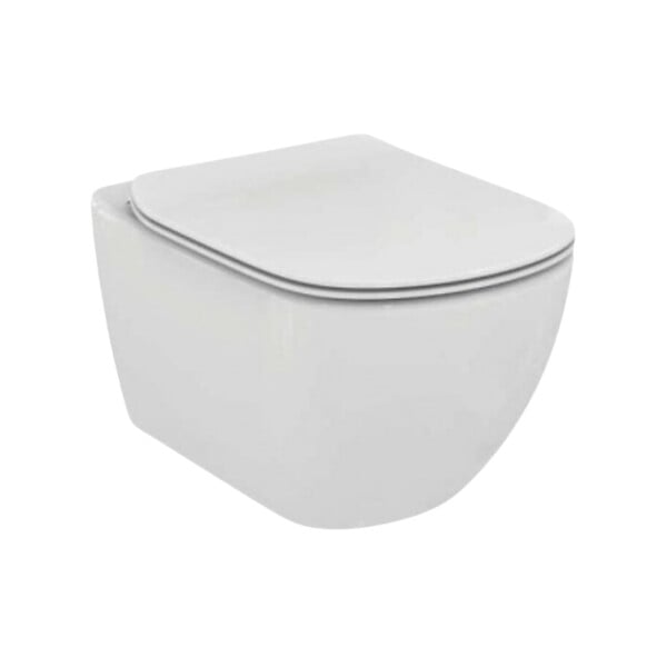 VILLEROY & BOCH - Pack WC Bâti-support + WC sans bride TESI AquaBlade + Abattant slim softclose + Plaque blanche ViConnectTesi2SET - large