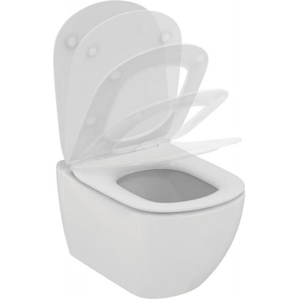VILLEROY & BOCH - Pack WC Bâti-support + WC sans bride TESI AquaBlade + Abattant slim softclose + Plaque blanche ViConnectTesi2SET - large