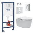 GROHE - Pack WC bâti support Solido 113cm + Cuvette SAT rimless fixations invisibles + Abattant softclose + Plaque chrome (ArenaSat) - vignette