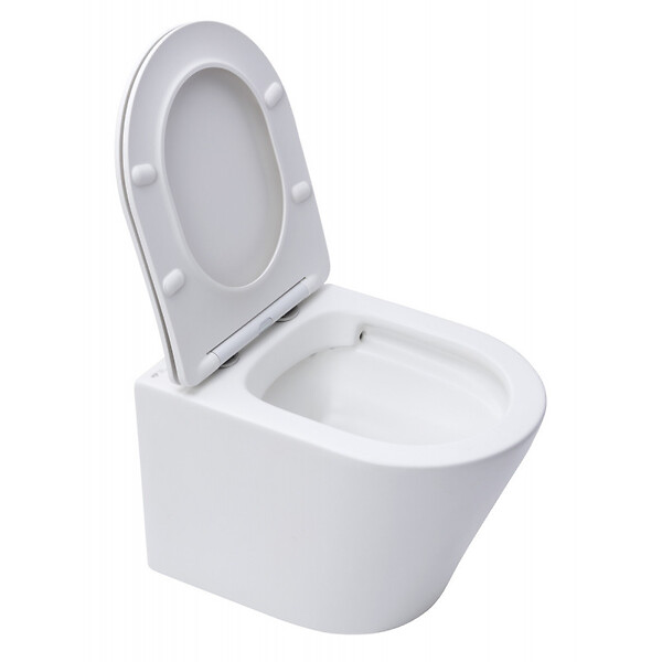 SWISS AQUA TECHNOLOGIES - Swiss Aqua Technologies Infinitio WC suspendu sans bride fixations invisibles, Abattant frein de chute, Blanc mat SATINF010RREXPWM - large