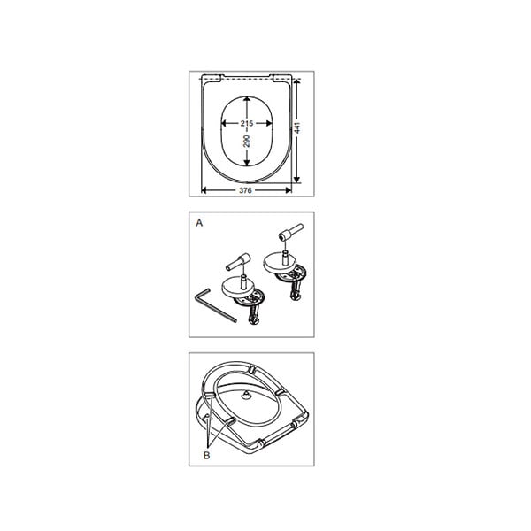 VILLEROY & BOCH - Architectura Cuvette sans bride à fond creux + abattant en Duroplast, fixations invisibles (4694R001-Classic) - large