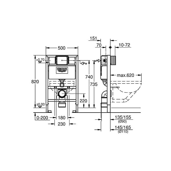 GROHE - Grohe Rapid SL pour WC (38526000) - large