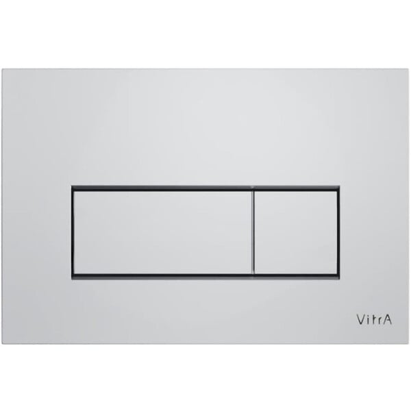 VITRA - Pack WC Bâti-support V-Fix Core + WC SAT sans bride et fixations invisibles + Plaque Chrome brillant (V-FixSATrimless-8) - large