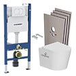 GEBERIT - Pack WC bâti-support Duofix 112 cm + WC suspendu sans bride + abattant SoftClose + set habillage + plaque blanche (CETORGEB3SB) - vignette