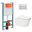 VITRA - Vitra  Pack WC Bâti-support V-Fix Core + WC sans bride SAT Brevis + Plaque Chrome brillant (V-FixBrevis-8) - vignette